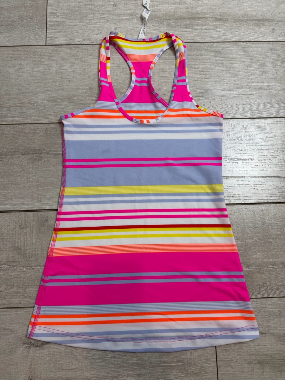 Lululemon Cool Racerback Tank Top Size 6 Pink Multi Stripe Athletic Yoga